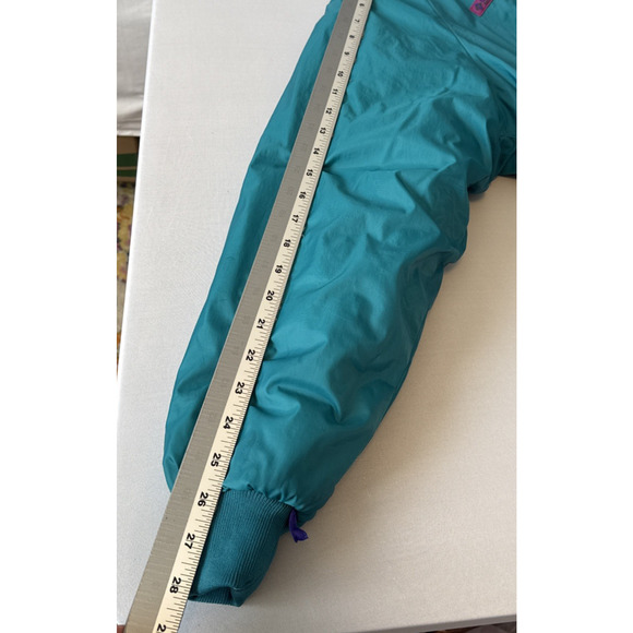 VTG Columbia Women's L Reversible Radial Puffy Ski Jacket 90's Retro Purple Teal - Picture 13 of 14